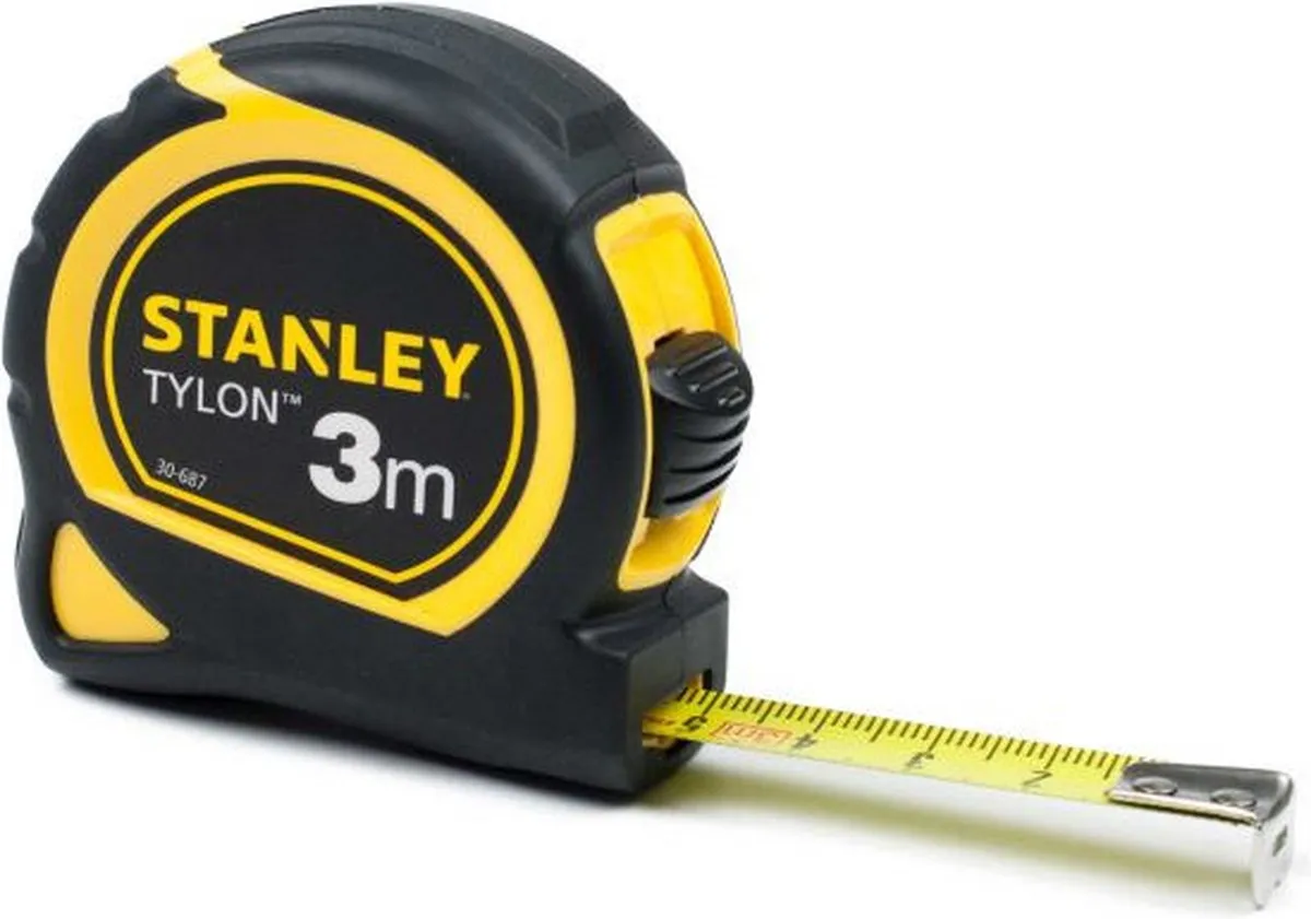 Stanley Tylon Rolbandmaat 3m 12,7mm - Zwart