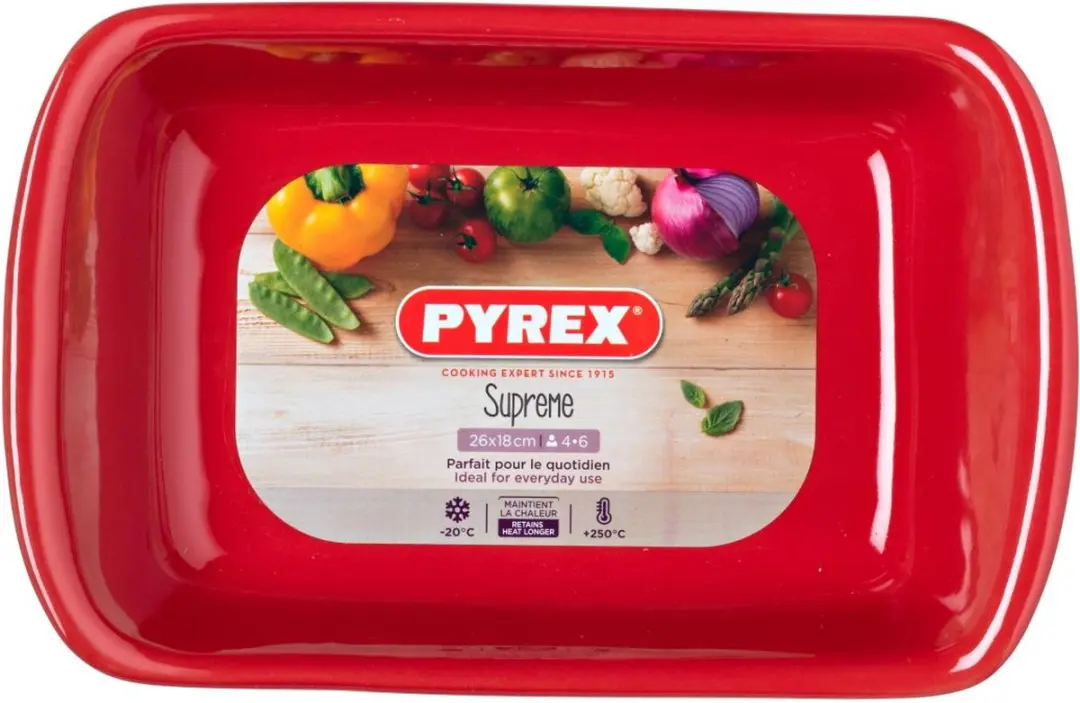 PYREX Supreme Ovenschaal Rechthoek 2,4L - Rood