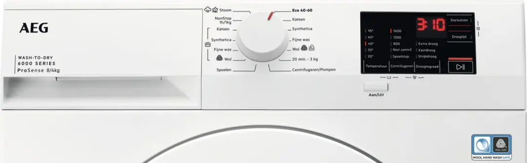 AEG LWF62842 OneGo Wasdroogcombinatie 8/4kg - 1600rpm - Wit
