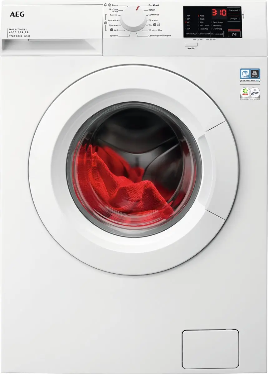 AEG LWF62842 OneGo Wasdroogcombinatie 8/4kg