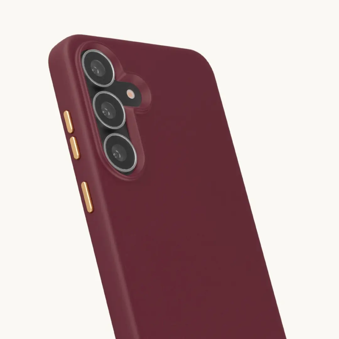 Selencia Hoesje Samsung Galaxy S25 FE - Bold Burgundy - MagSafe