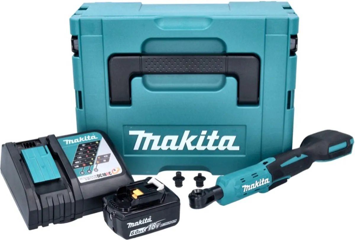 Makita DWR 180 RG1J Accu-ratelsleutel 18V 47,5Nm - 6,0Ah - Turquoise/Zwart - afbeelding 4 van 5