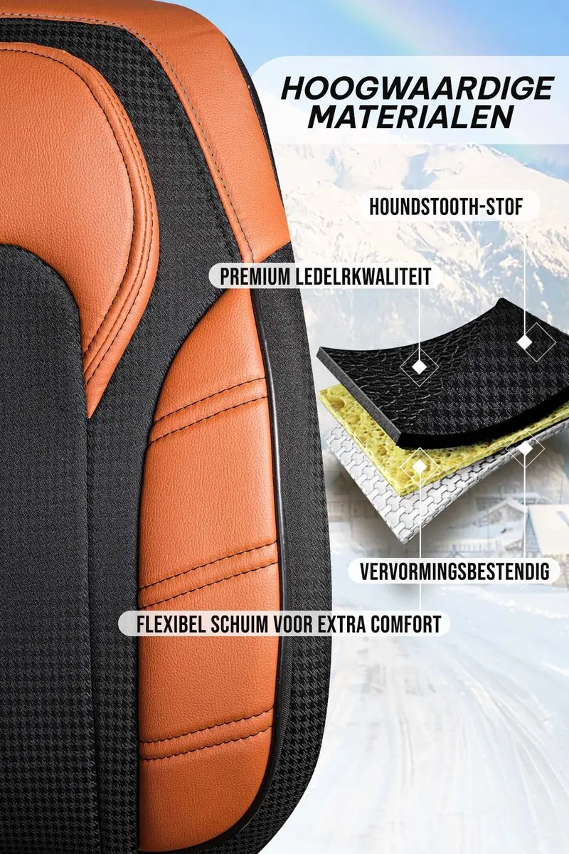 Panda Stoelhoezen Volvo V70 2000-2007 - Lichtbruin Pied-de-poule