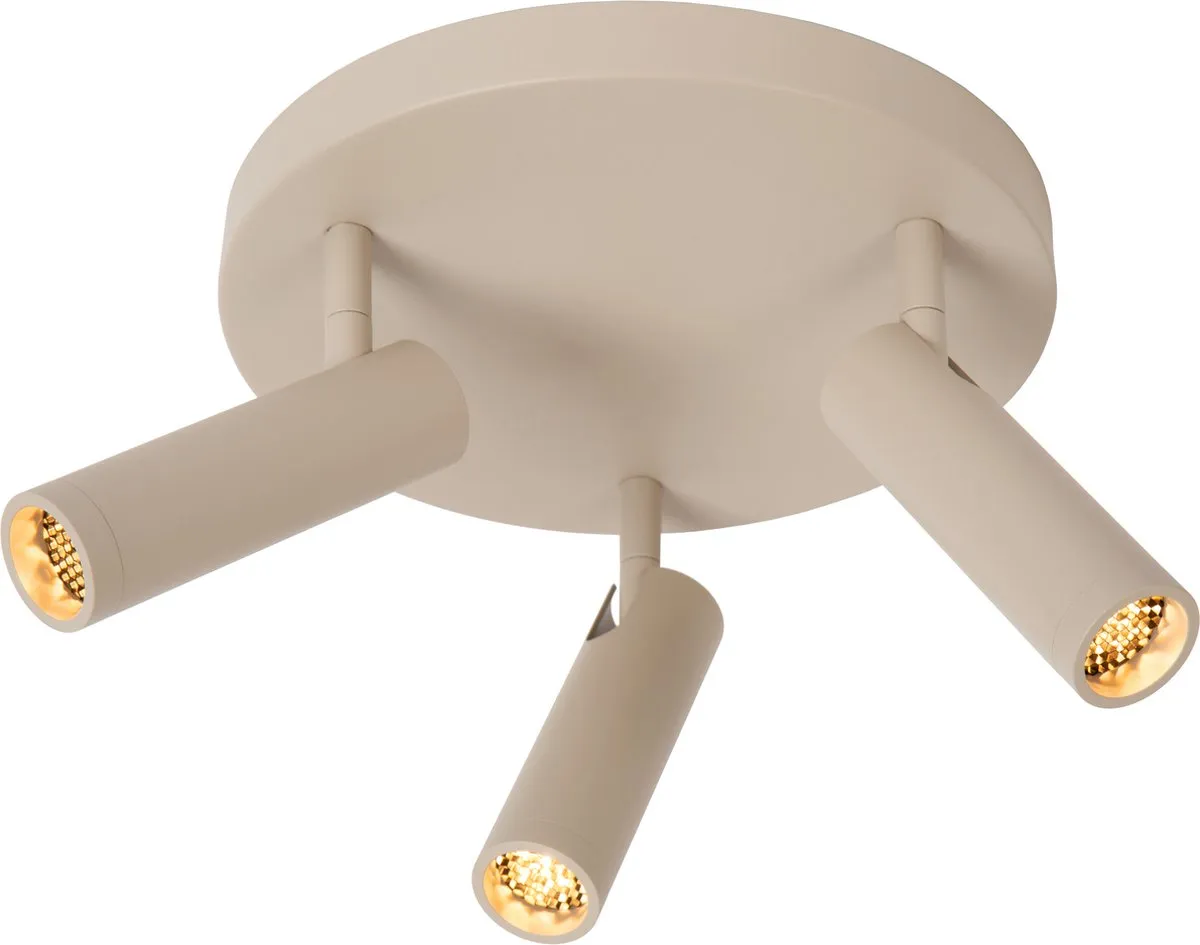 Lucide GRADO Plafondspot 3xGU10 Ø25cm - Taupe