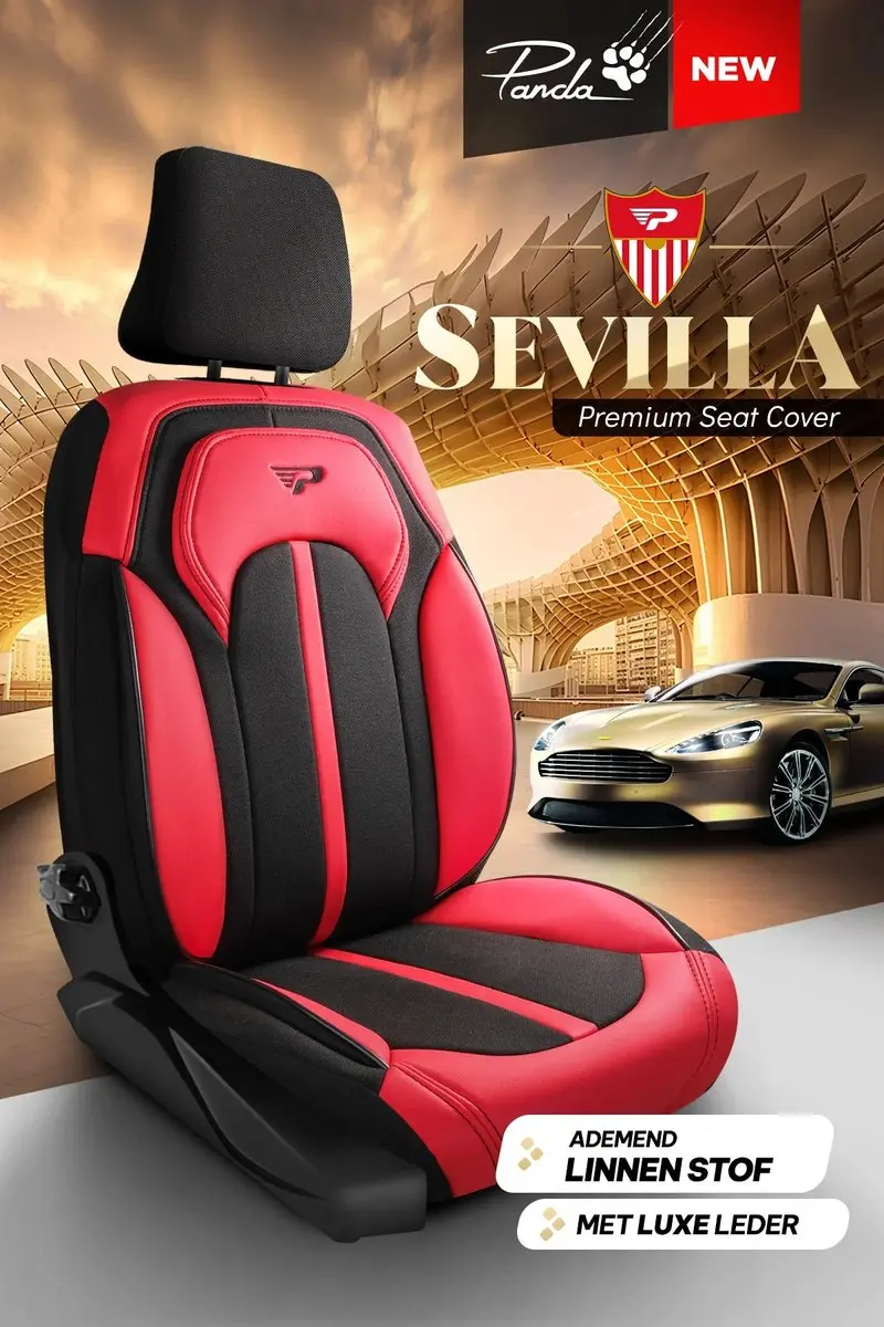Panda Stoelhoezen Ford Focus C-Max 2003-2007 Sevilla Rood
