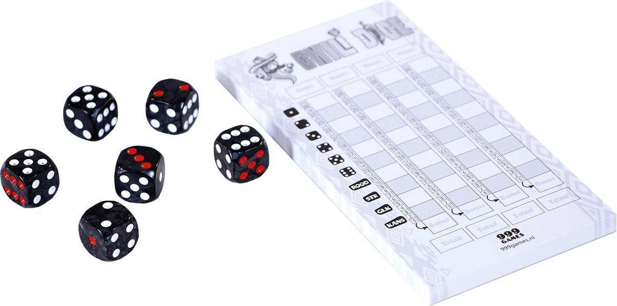 999 Games - Scoreblokken - Chili Dice - drie stuks - Dobbelspel