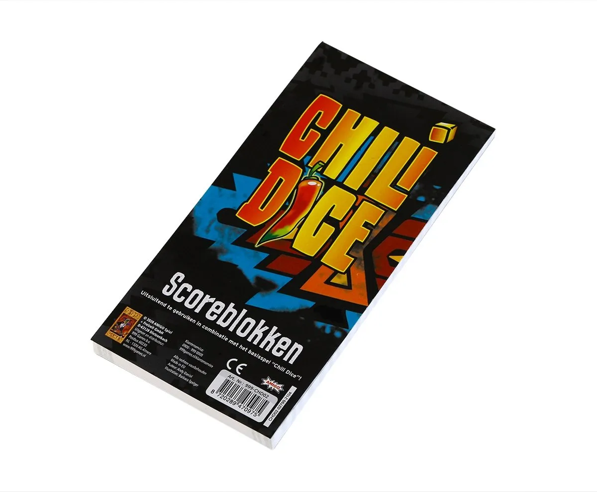 999 Games Chili Dice Scoreblokken - 3 Stuks - Multi Kleuren - afbeelding 6 van 6