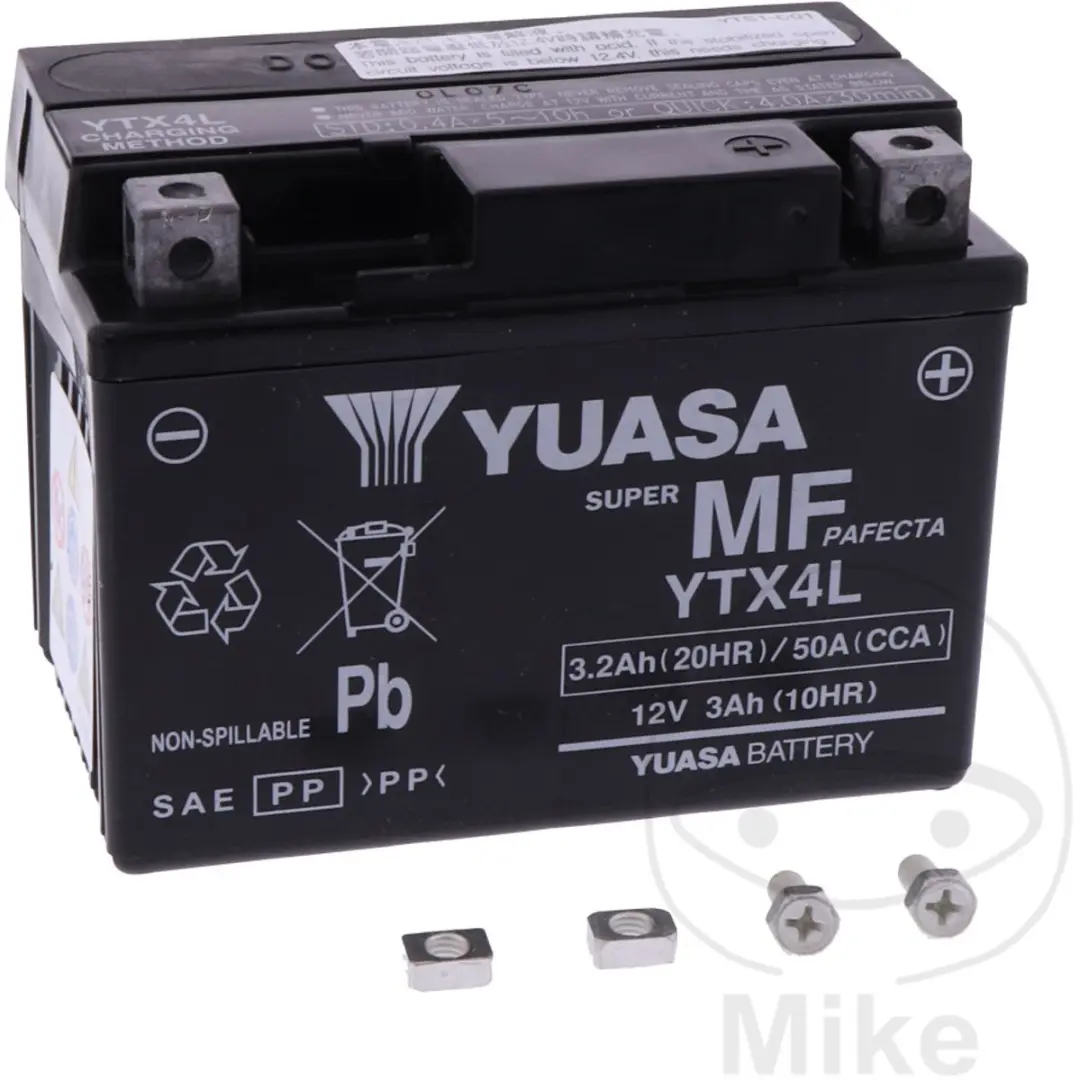 Yuasa YTX4L-BS Gel Accu 12V 4Ah - Onderhoudsvrij