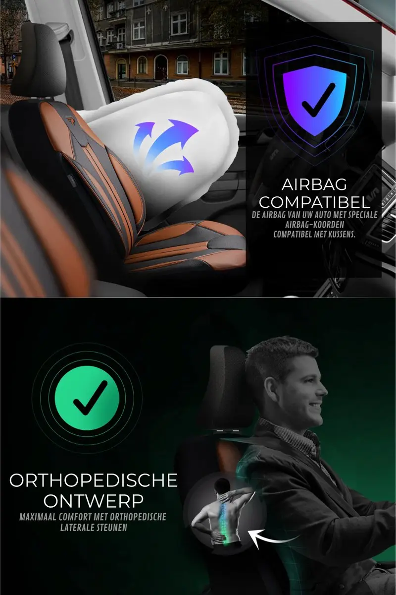 Panda Stoelhoezen Cupra Ateca - Cognac