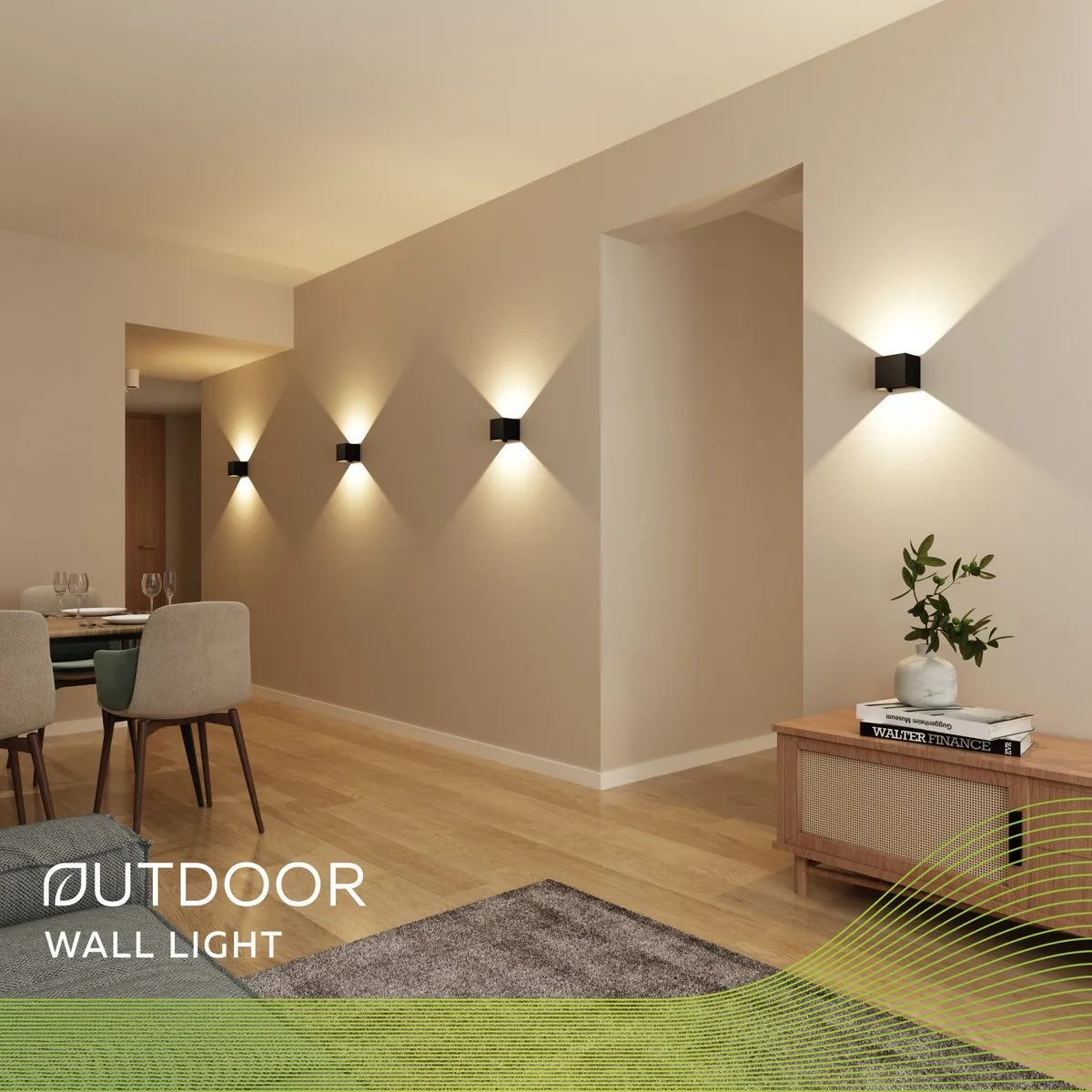 Calex LED Wandlamp Bari 7W - 2 Stuks - Zwart