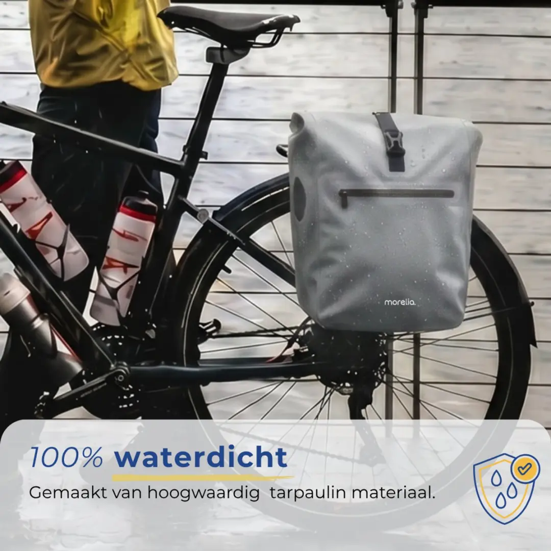 Morelia Fietstas Set Sage Green - 56L - 2x28L + Laptoptas & Achterlicht