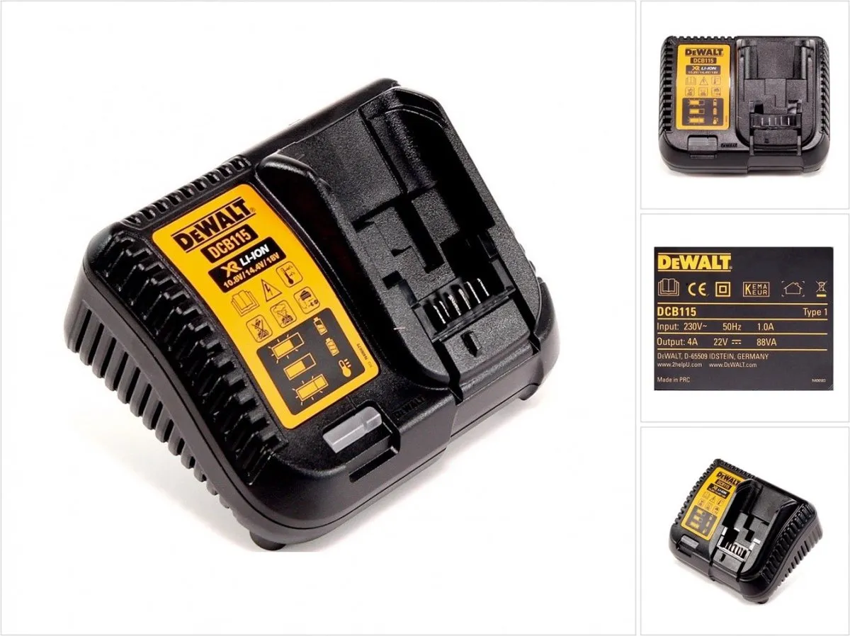 DeWalt DCB115-QW Acculader - 5000mAh - Zwart/Geel
