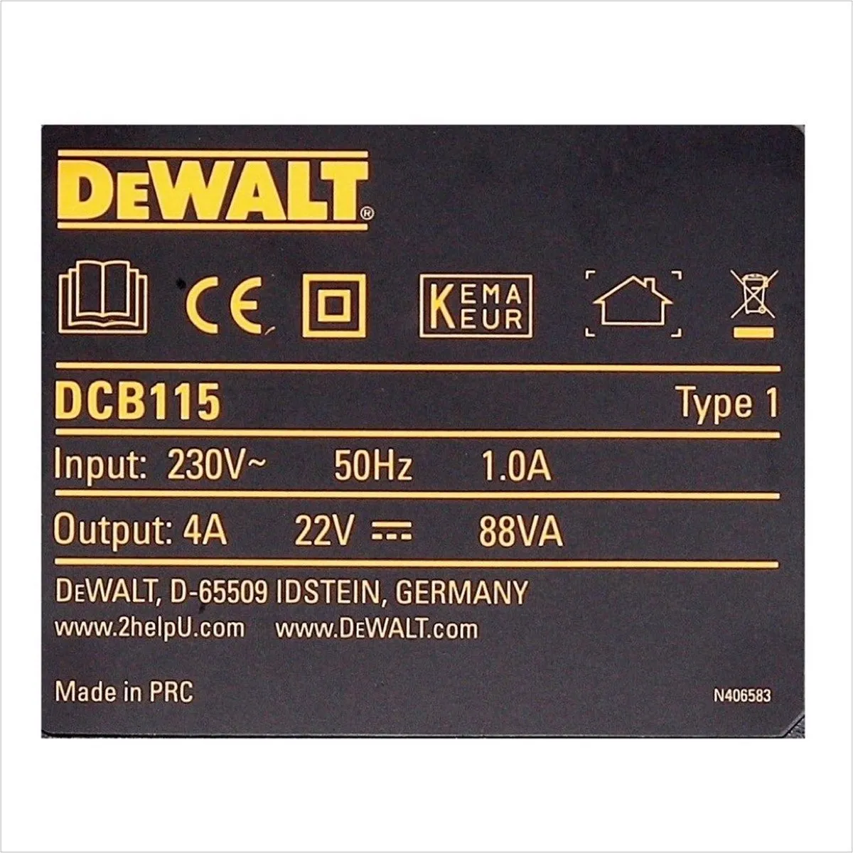 DeWalt DCB115-QW Acculader - 5000mAh - Zwart/Geel - afbeelding 6 van 6