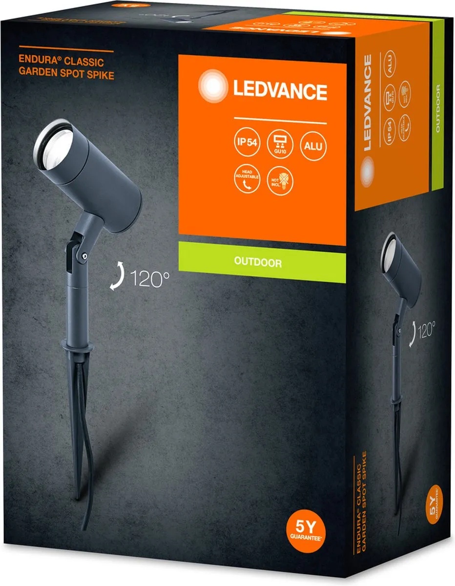 LEDVANCE Endura Classic Garden Spotspike GU10 - Outdoor - IP54 - Zwart