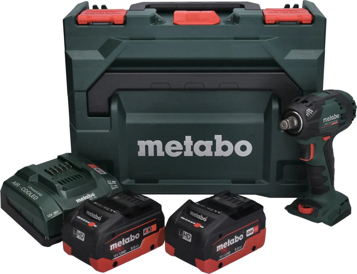 Metabo SSW 18 LTX 300 BL Slagmoersleutel - 300Nm - 2x 8,0Ah + Oplader