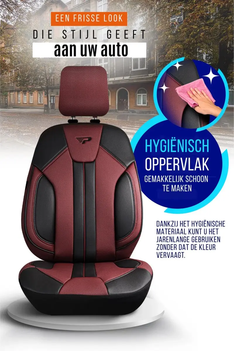 Panda Stoelhoezen Alfa Romeo 146 1995-2000 - Bordeaux - 2 Stuks
