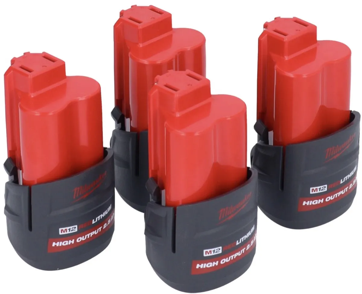 Milwaukee M12 HB2.5 High Output Accu - 4x 2500mAh - afbeelding 5 van 5