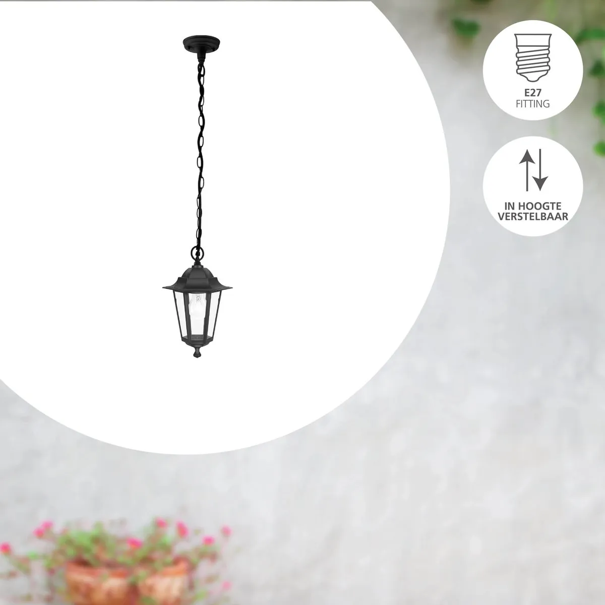 Eglo Laterna 4 Hanglamp Buiten - Ø20,5cm - Zwart - afbeelding 6 van 6
