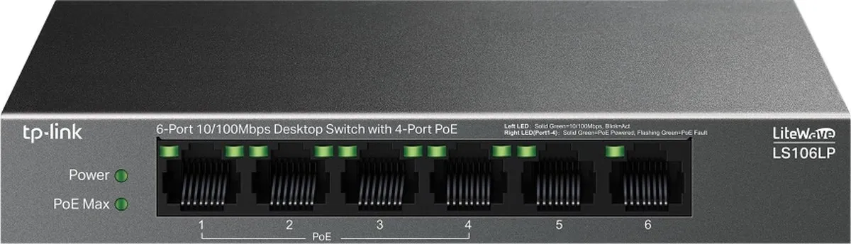TP-Link LiteWave LS106LP Netwerkswitch