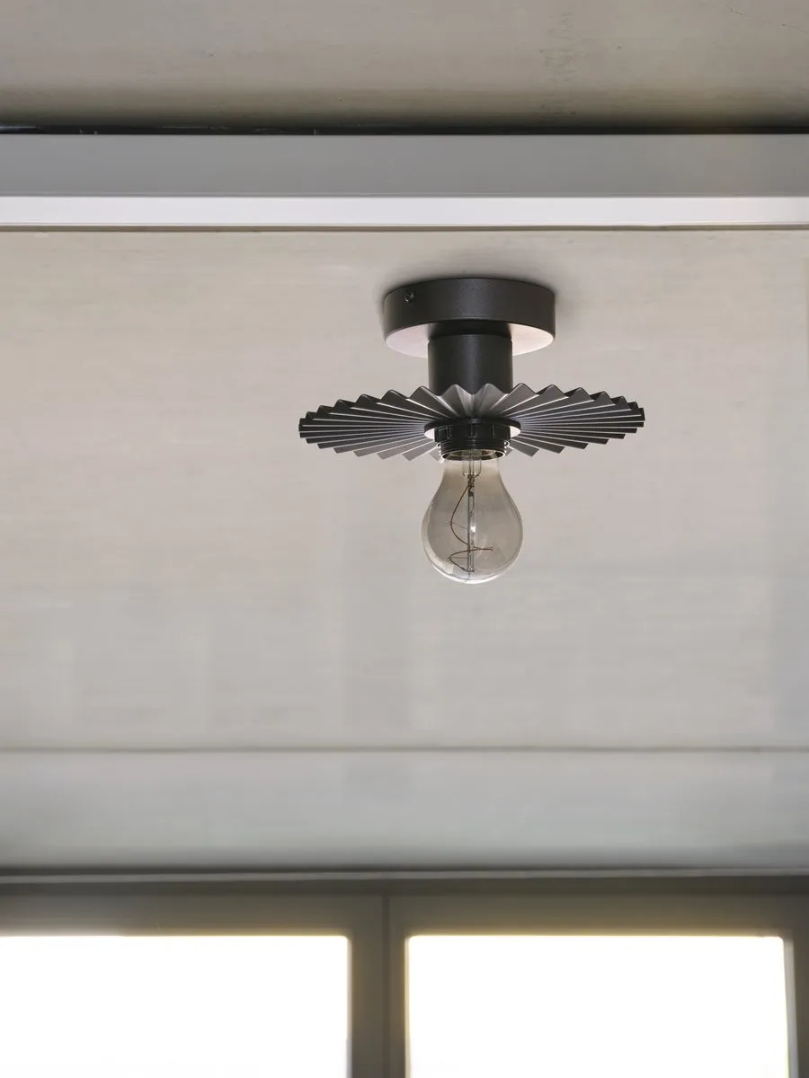 LEDVANCE Decor Plissee Ceiling E27 Donkergrijs