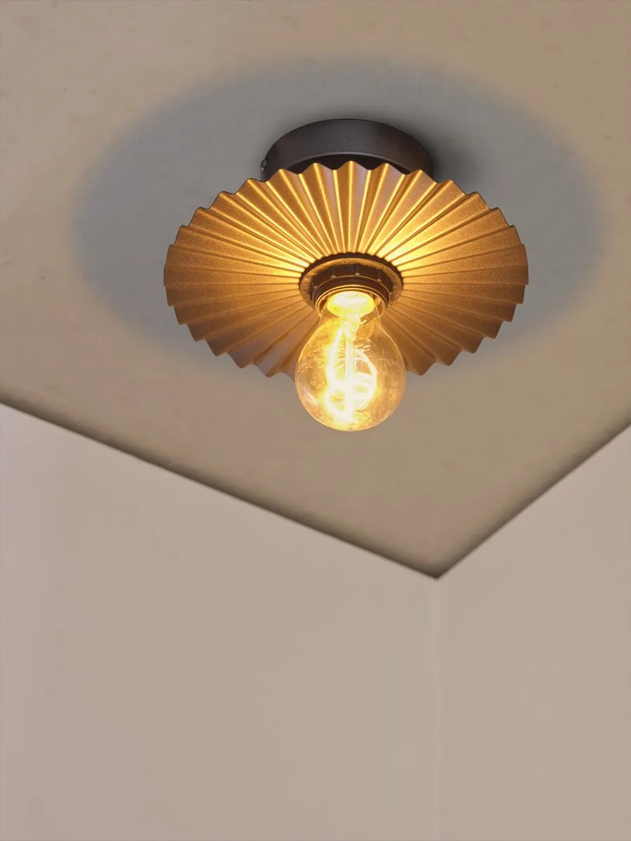 LEDVANCE Decor Plissee Ceiling E27 Donkergrijs