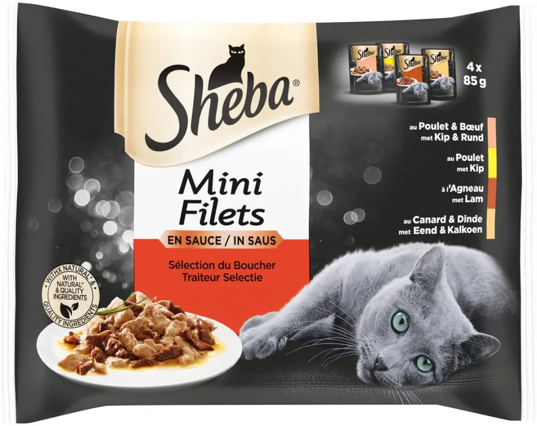 Sheba Multi-Pack Mini Filets Traiteur Kattenvoer - 4x85g