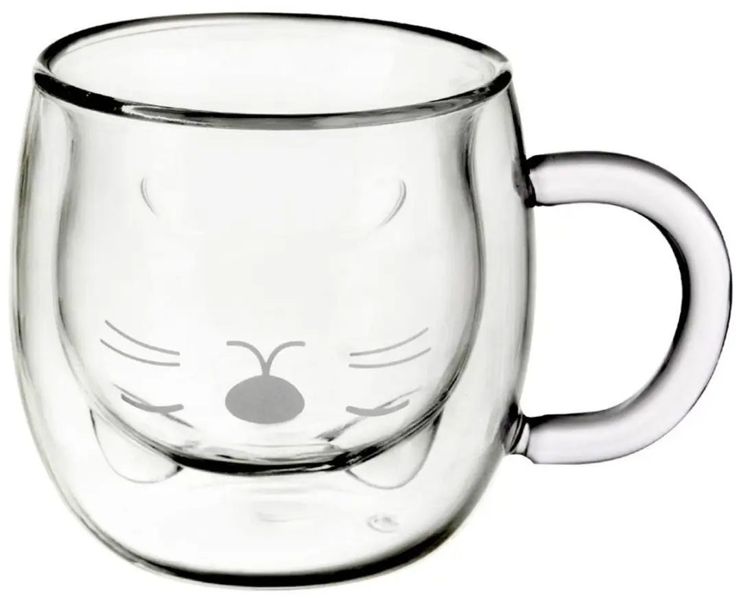 Orion Thermische Kattenbeker 270ml - Dubbelwandig Glas