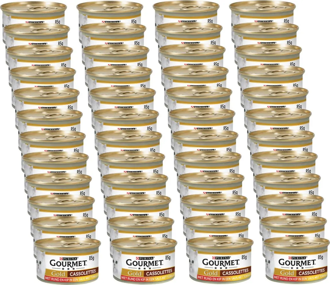 Gourmet Gold Cassolettes Kattenvoer 48x85g Rund&Tomaat
