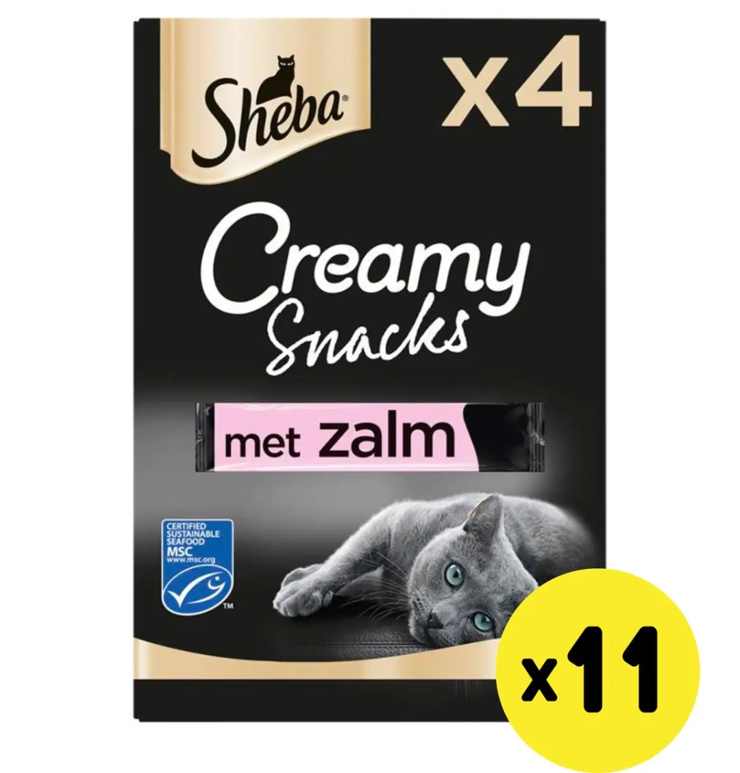 Sheba Creamy Snoepjes Zalm - 44 Stuks