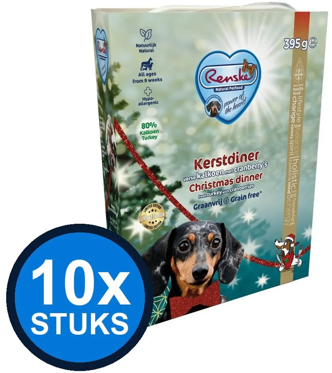 Renske Vers Hondenvoer Adult Limited Kerstdiner 395g