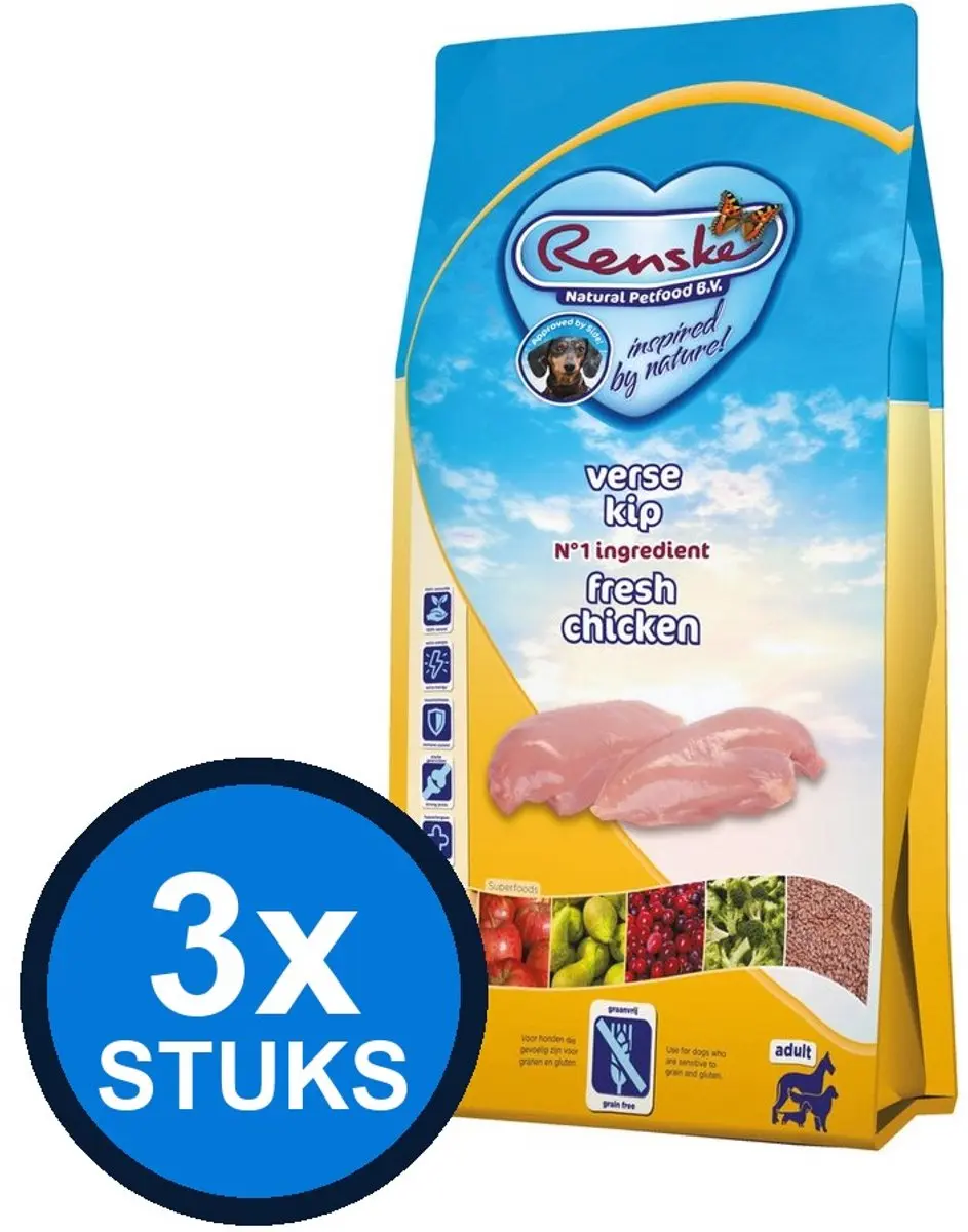 Renske Super Premium Droogvoer Adult Kip Graanvrij 2kg