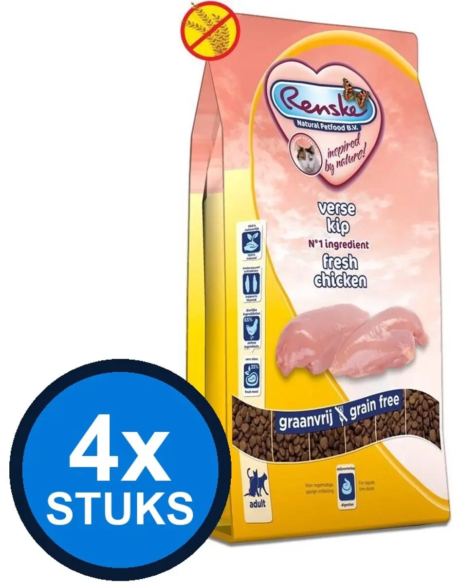 Renske Super Premium Droogvoer Kat Adult Kip 1,5kg