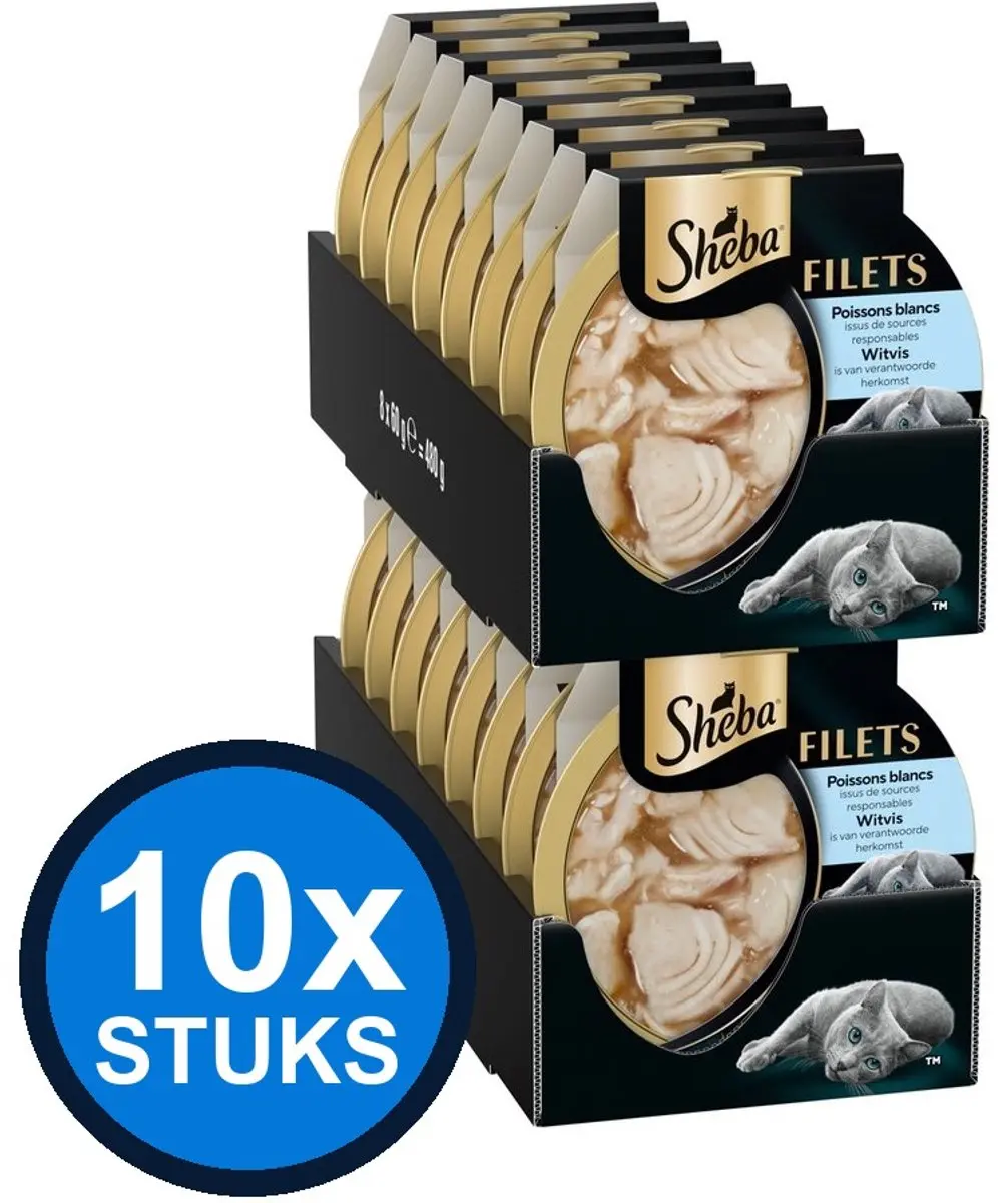 Sheba Filets Witvis Kattenvoer Natvoer