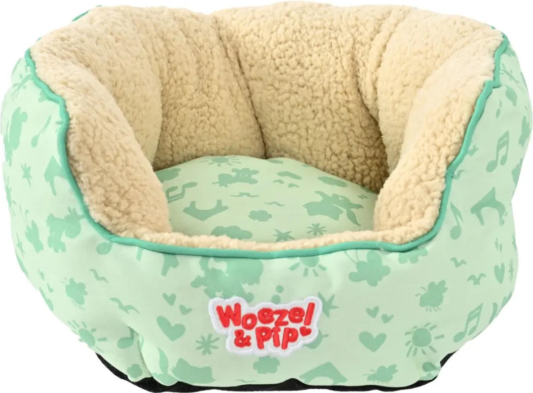 Woezel & Pip slaapmand rond groen 50cm