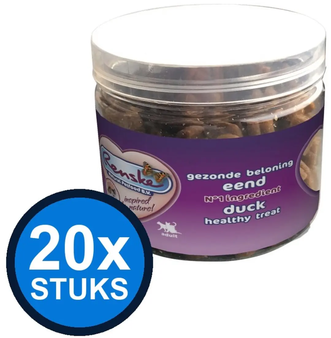 Renske Gezonde Beloning Kat Mini Hartjes Eend 100g