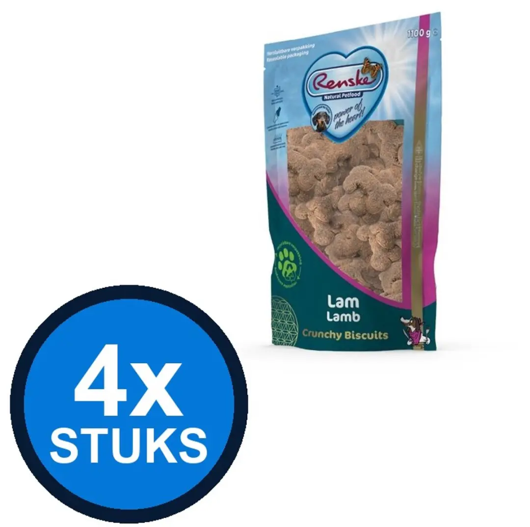 Renske Gezonde Beloning Hond Crunchy Lam 1100g
