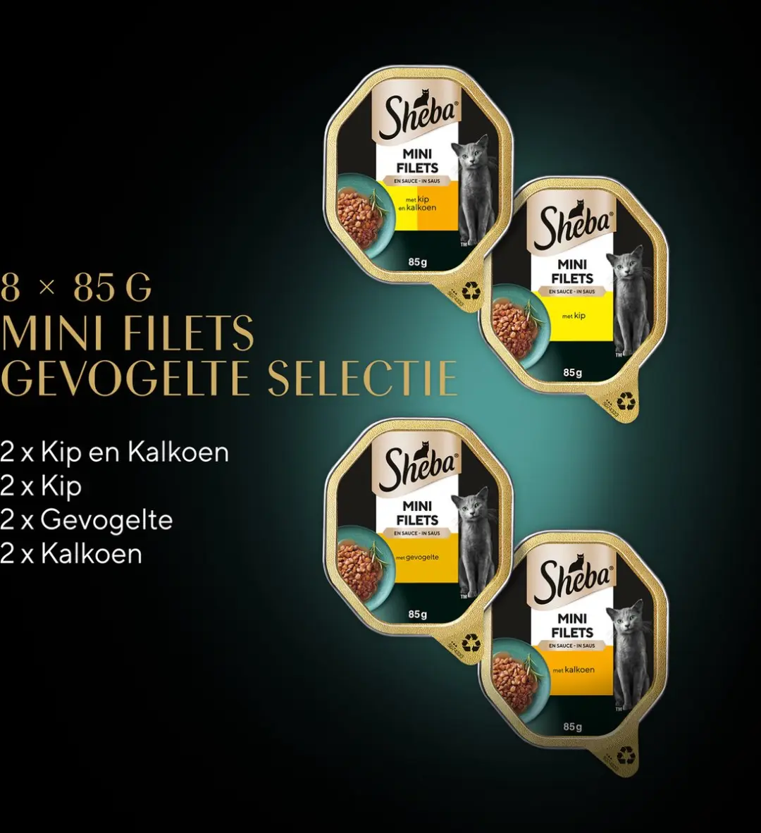 Sheba Mini Filets Gevogelte in Saus 32x85g