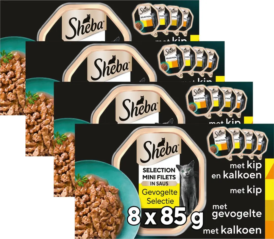 Sheba Mini Filets Gevogelte in Saus 32x85g