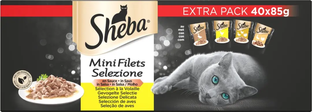Sheba Mini Filets Gevogelte in Saus 40x85g