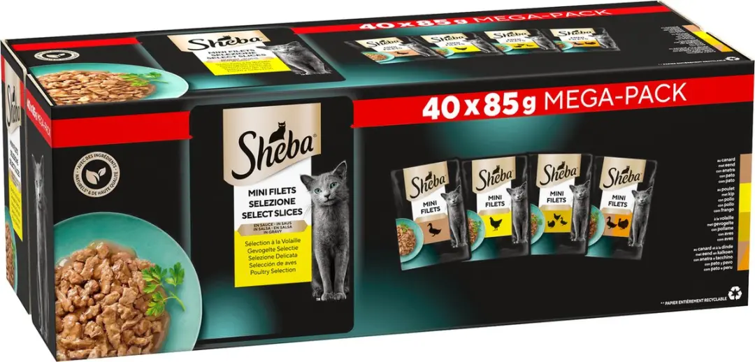 Sheba Mini Filets Gevogelte in Saus 40x85g