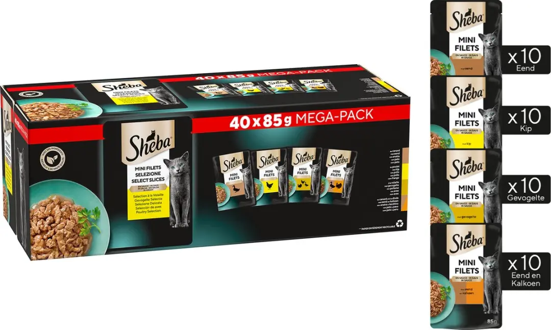 Sheba Mini Filets Gevogelte in Saus 40x85g