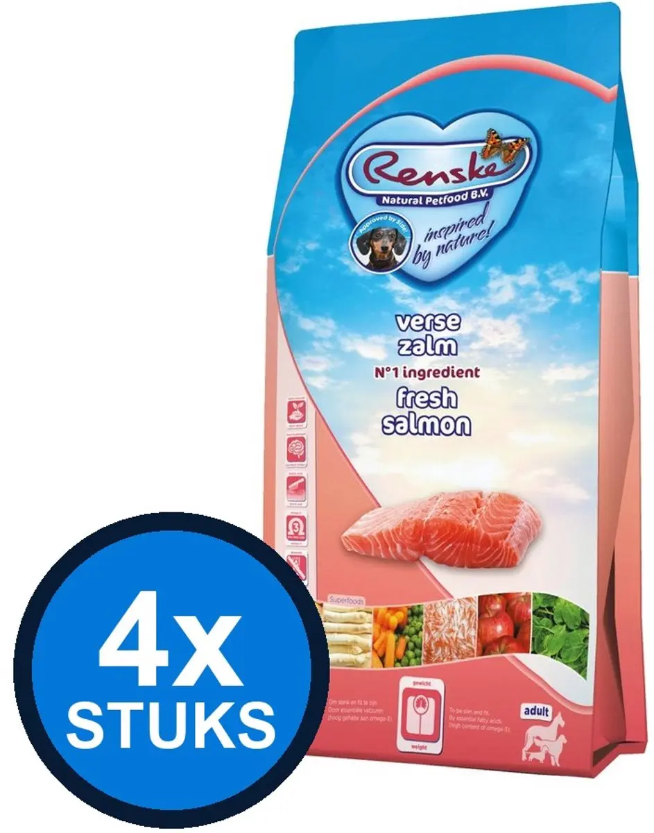 Renske Super Premium Droogvoer Hond Adult Zalm Graanvrij 2kg