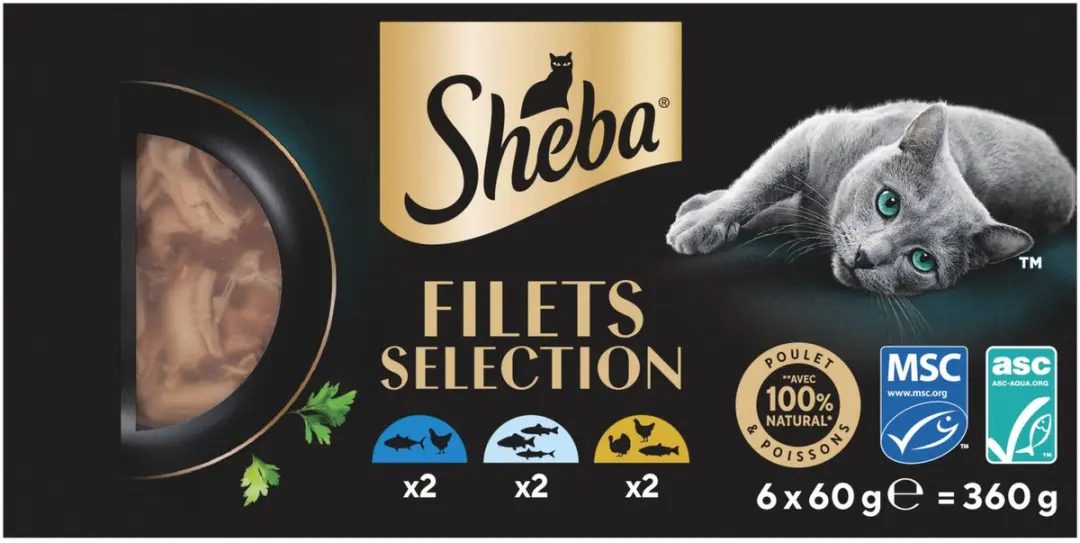 Sheba Nat Filets Witte Vis in Saus - 360g