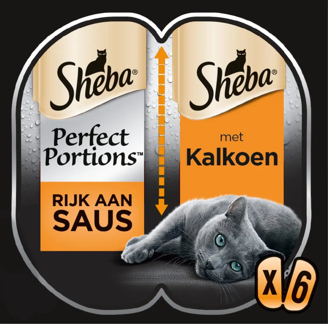 Sheba Perfect Portions Adult Kalkoen & Saus Kattenvoer