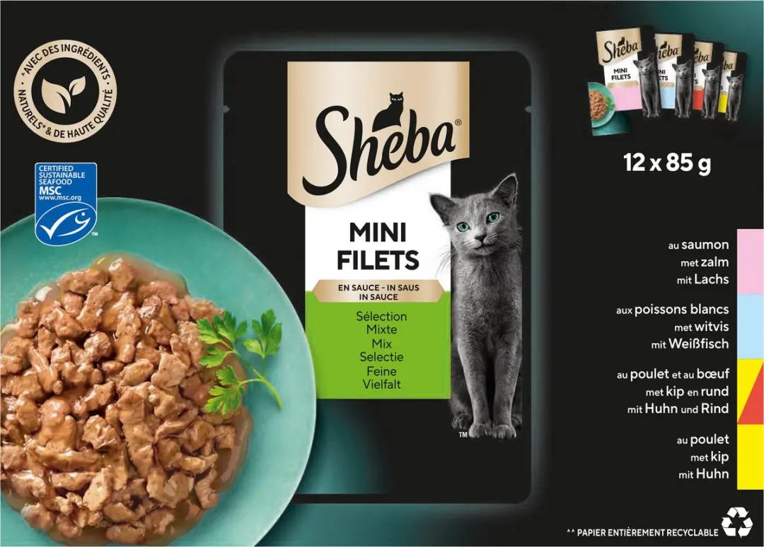 Sheba Mini Filets Selectie van de Chef Saus - 48x85g