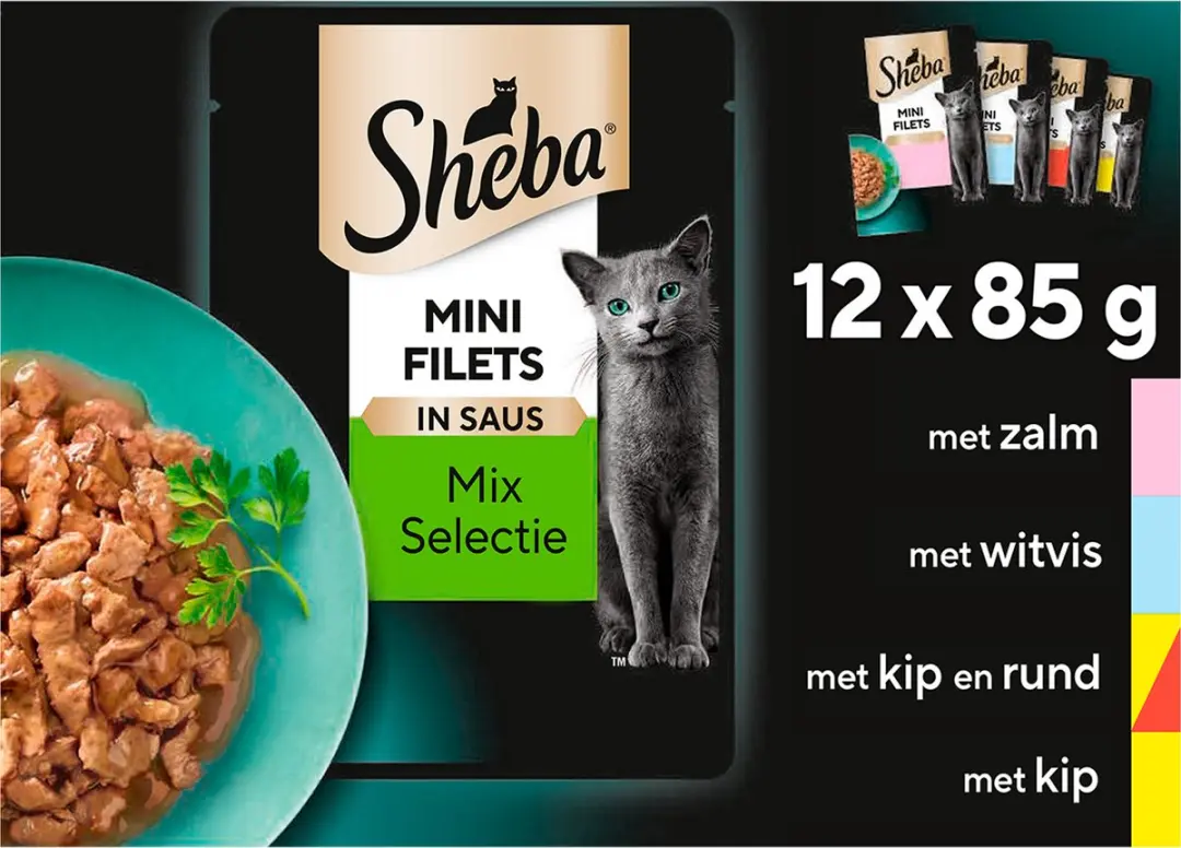 Sheba Mini Filets Selectie van de Chef Saus - 48x85g