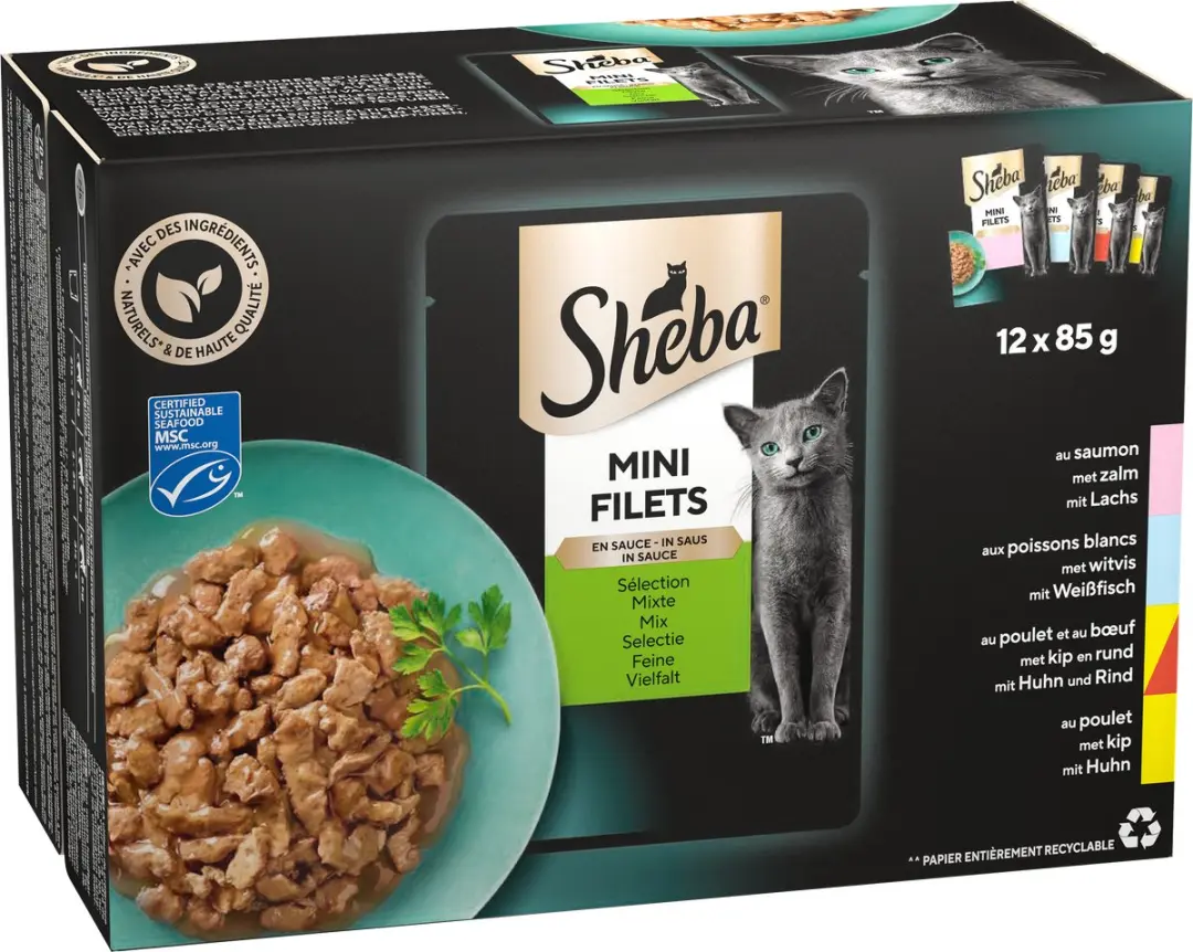 Sheba Mini Filets Selectie van de Chef Saus - 48x85g