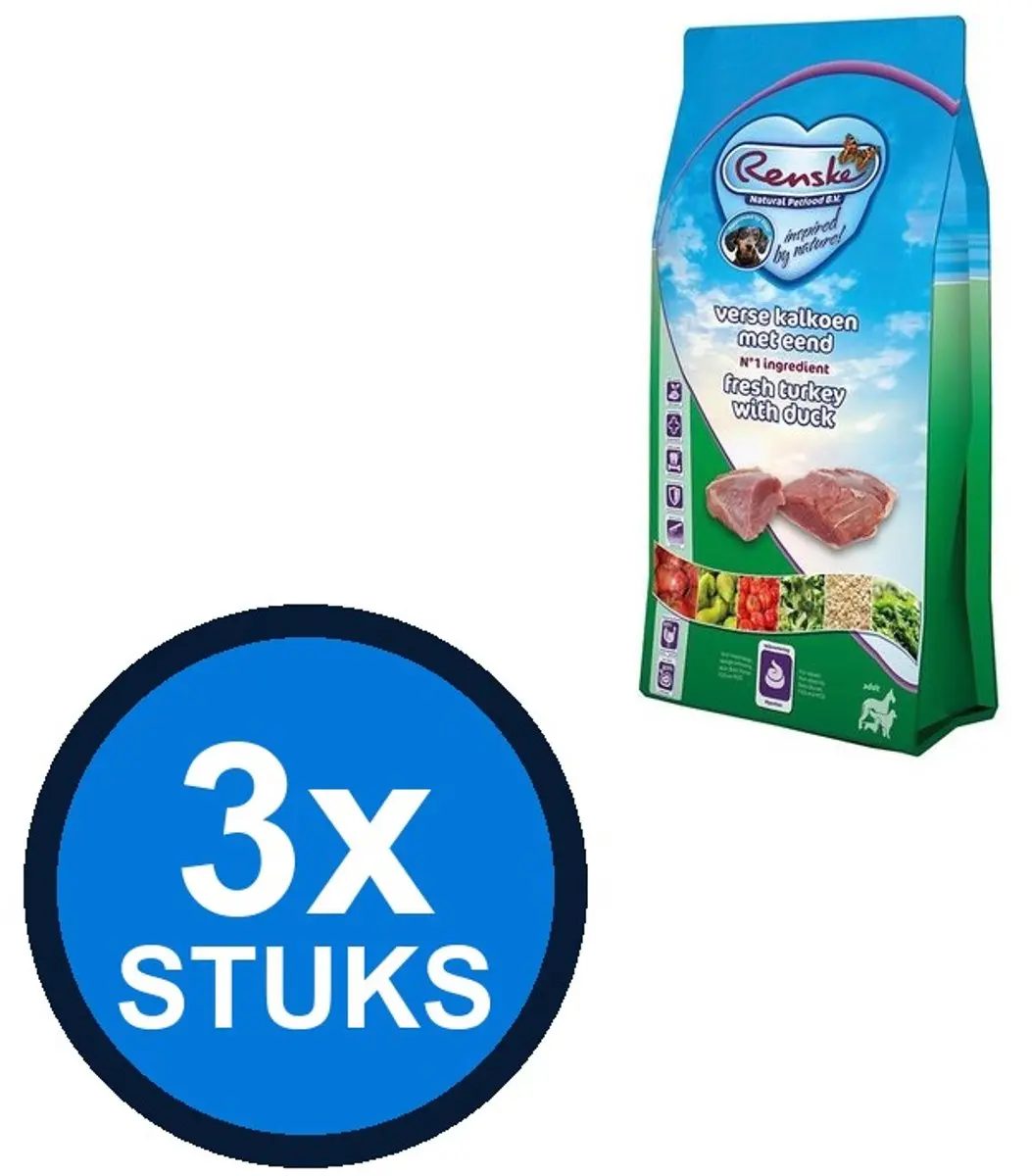 Renske Super Premium Droogvoer Adult Kalkoen & Eend 2kg