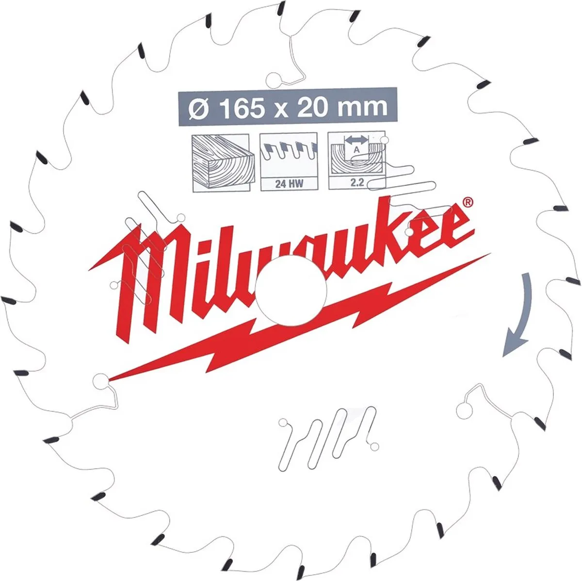 Milwaukee Cirkelzaagblad 165mm 24T 4932471294
