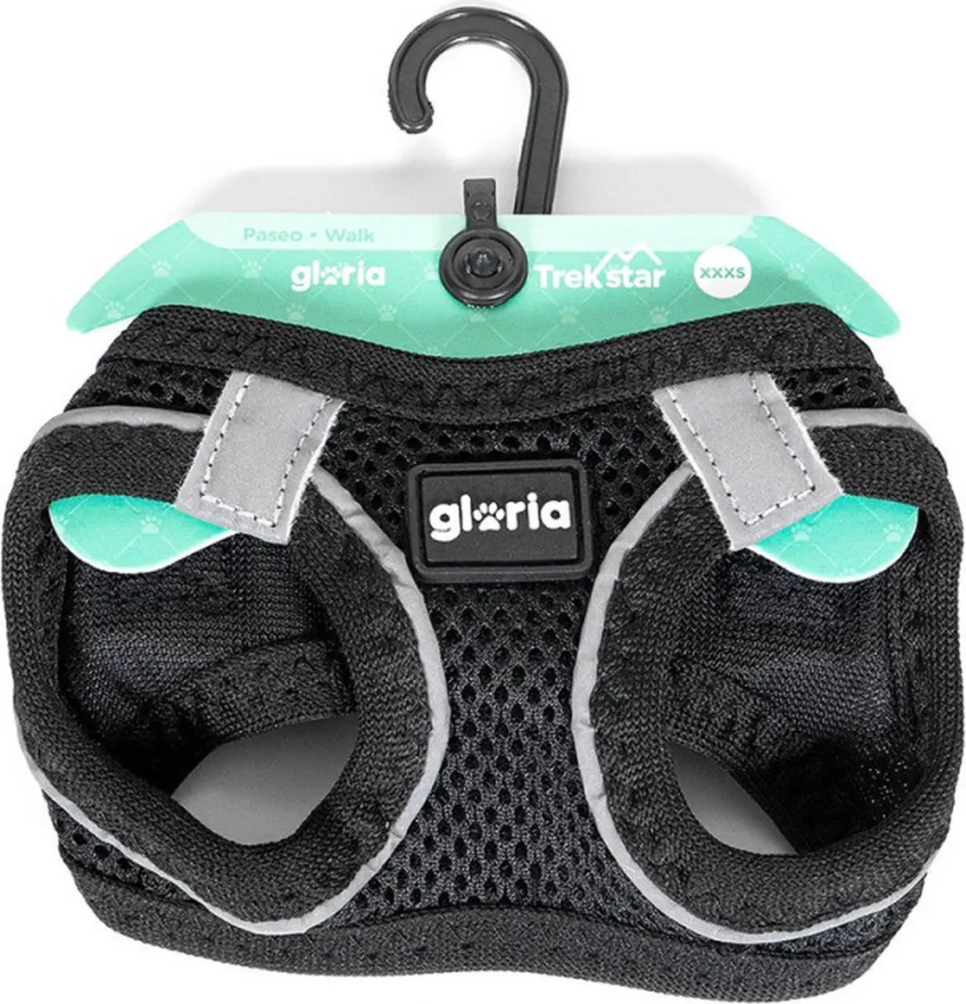 Gloria Air Mesh Trek Star Hondentuigje - Zwart - Maat XXXS